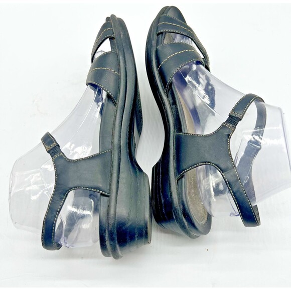 Dansko Sandals Ankle Strap Strappy Black Leather Open Toe Heel Size 41 - US 10.5 - Picture 13 of 16